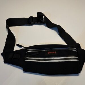 Black Waist Bag -2 pockets, adjustable elastic strap - great condition